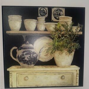 Vintage Style Art Print with Cream and Black Accents